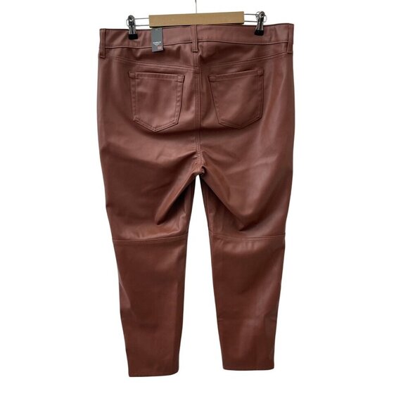 Torrid Perfect Skinny Hi-Rise Faux Leather Pants Brown Womens 16R NWT - Picture 2 of 15